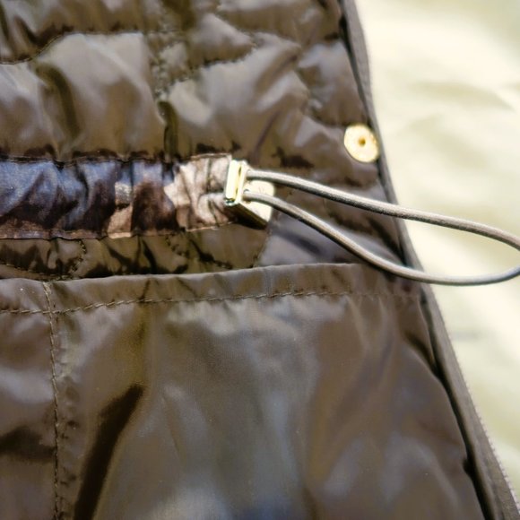 Isaac Mizrahi Live! SOHO Nylon Quilted Green Camo Print Anorak Jacket Size L - Picture 3 of 7